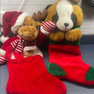 Festive Red and Green Christmas Stockings